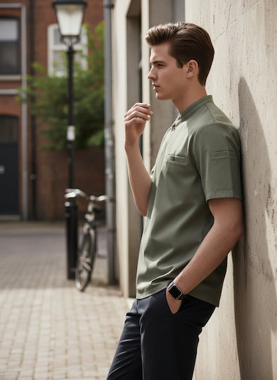 Karlowsky Cotton Made Green Chef Blouse With Short Sleeve Tm 5