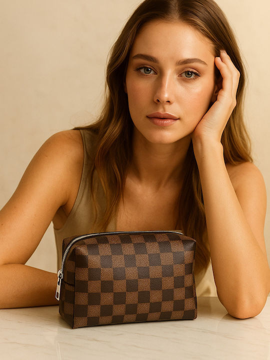 Enpapa Tägliche Kulturbeutel Makeup Tasche Elegant Kompakter Design Synthetisches Leder