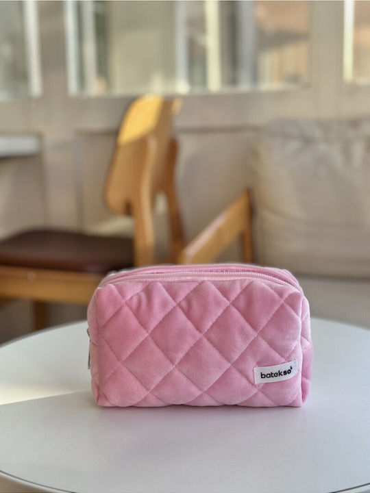 Enpapa Pink Medium Size Makeup Bag Pink 18x9x6 Cm