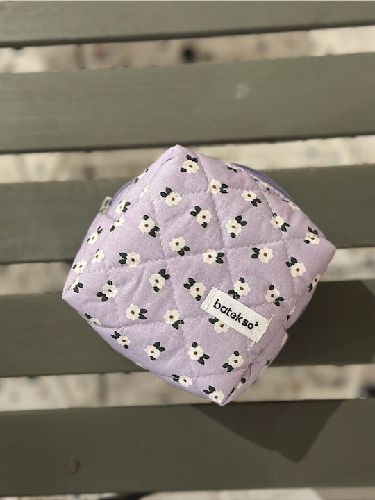 Enpapa Small Makeup Bag Lilac Floral Multicolored 13x13x9 Cm