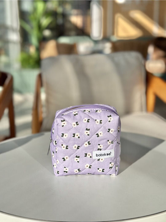 Enpapa Small Makeup Bag Lilac Floral Multicolored 13x13x9 Cm