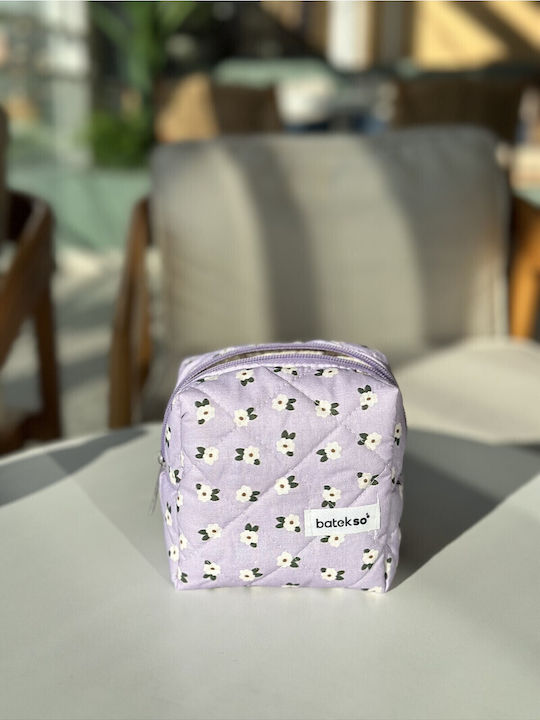 Enpapa Small Makeup Bag Lilac Floral Multicolored 13x13x9 Cm