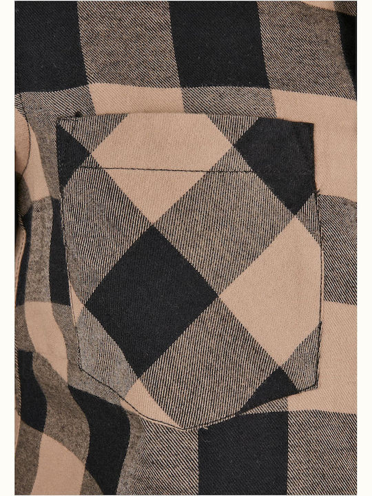 Μακρυμάνικο Γυναικείο Πουκάμισο Black/Soft Taupe Καρό