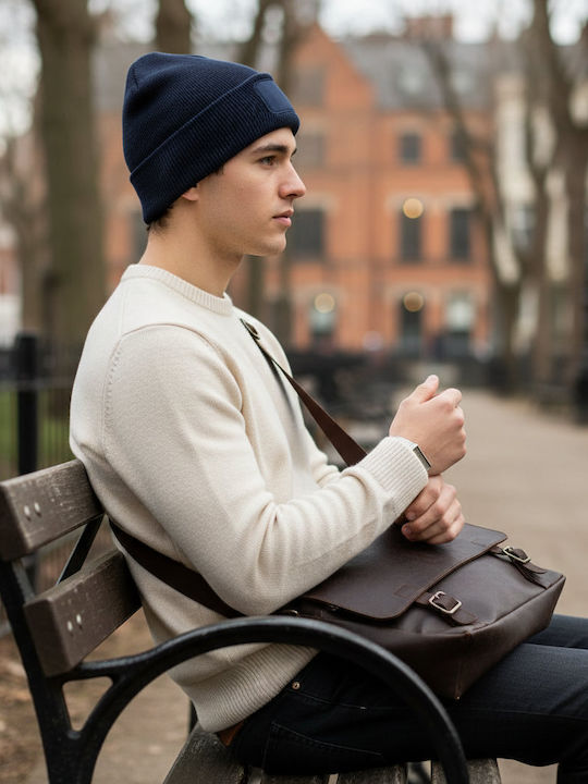 Beanie Unisex Σκούφος Πλεκτός σε Navy Μπλε χρώμα