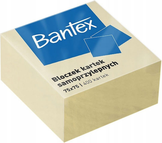 Bantex Self-adhesive Note Pads 75x75mm Yellow X 400 Pcs