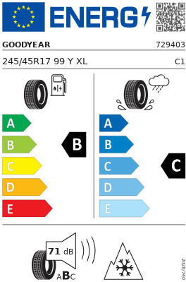 Goodyear 245/45R17 99YY XL Anvelopă 4 Anotimpuri Pentru Autoturisme