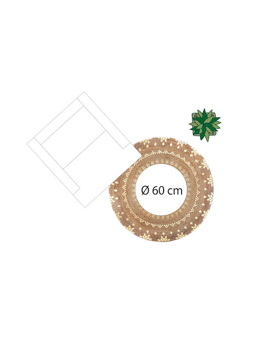 Atmosphera Round Summer Wicker Rug Gold Diameter 115cm