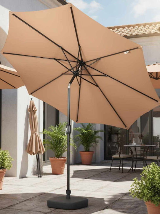 Professioneller Rundschreiben Garten- und Terrassen-Sonnenschirm Mit Metallrahmen in Grau F3m