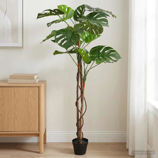 vidaXL Getrocknet Monstera Topfpflanze Grün 94 x 18 x 170 cm Stoff Holz