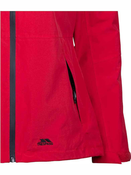 Short Women's Jacket for Winter Red