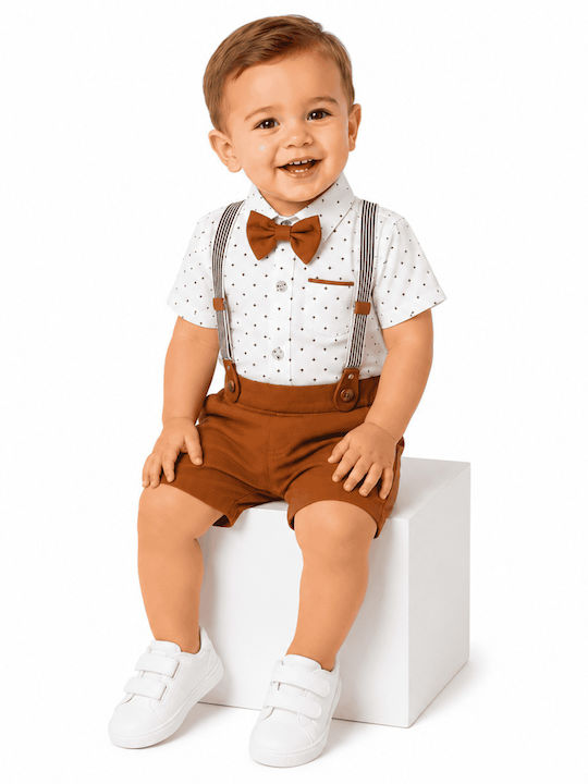 Kids Summer Suit 4 Pieces Brown