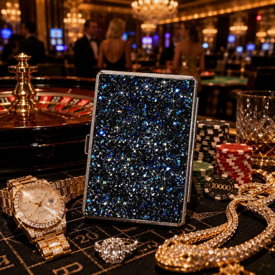 Табакерка за цигари Slim Strass Midnight Sapphire