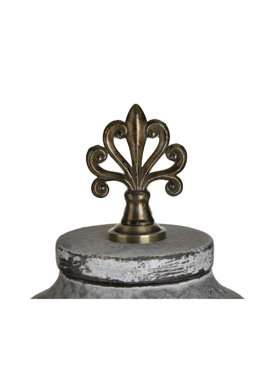 Inart Decorative Vase Ceramic Grey 15x15xH39cm