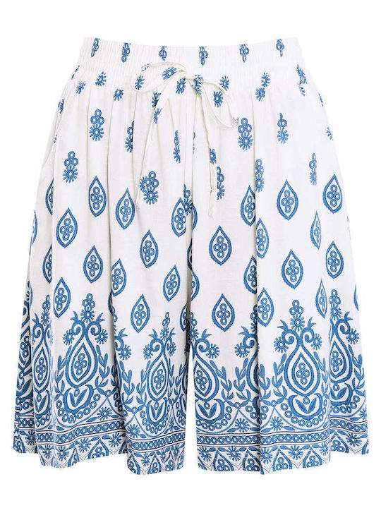 Celestino Women's Shorts Printed Viscose Blue