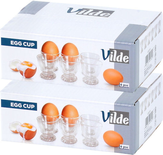 Vilde Αυγοθήκη Γυάλινη Διάφανη 12τμχ