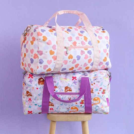 A Little Lovely Company Bag Sack Voyage 26lt Pink Fabric L46xW22.5xH25cm