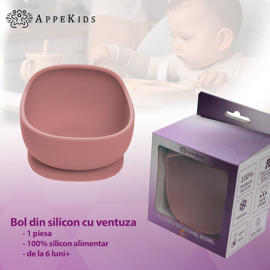 AppeKids Детска Купа За Храна От Силикон Розова