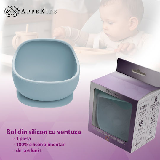 AppeKids Детска купа за храна от силикон тюркоазена