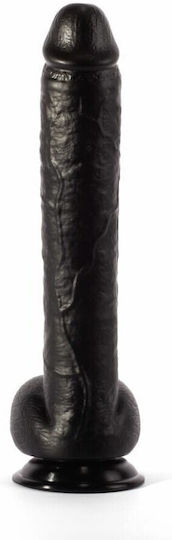 Dildo cu Scrotum și Cu Ventuză Negru