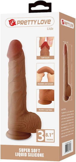 Pretty Love Dildo Realistic Cu Ventuză Maro 20.5cm