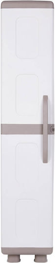 Einflügeliger Schrank Iris Kunststoff mit 4 Regale Grey/Anthracite 36x44x179cm