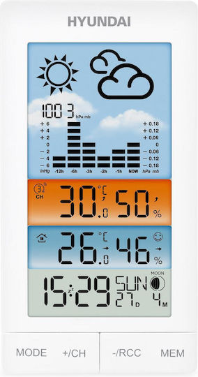 Hyundai HY-WS2050 Kabelloser Digital Wetterstation Tischplatte Weiße