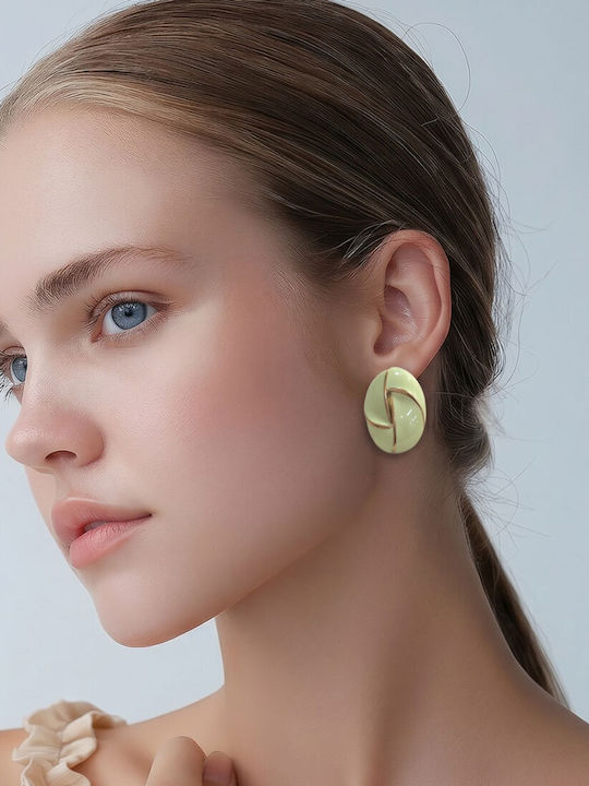 Touch Gold Plated Green Steel Earrings 24 252 Yellow Touch Gold Plated Green Steel Earrings 24 252 Yellow