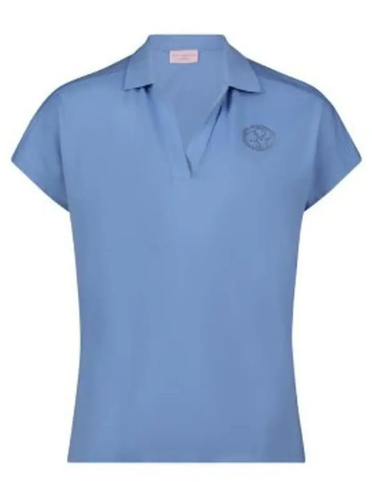 Women's Short Sleeve Blue Blouse