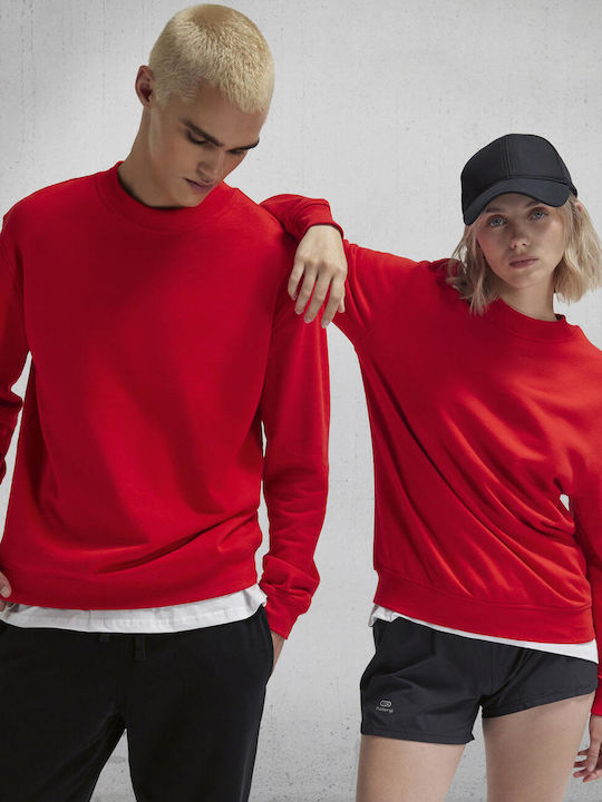 B&C Herren Werbebekleidung Langärmeliges Rot Sweatshirt