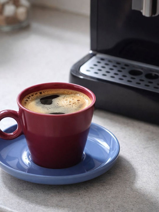 Estia Cream Σετ Φλιτζάνια Cappuccino από Πορσελάνη Κόκκινα 200ml 6τμχ