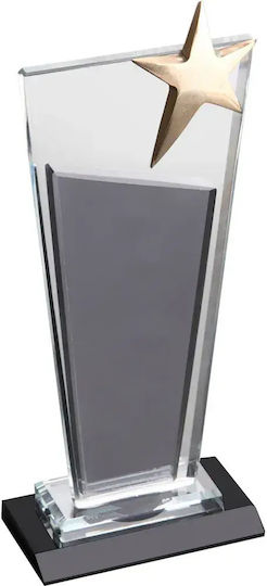 Crystal Award Double Gold Star 11x26cm Code Pb-603