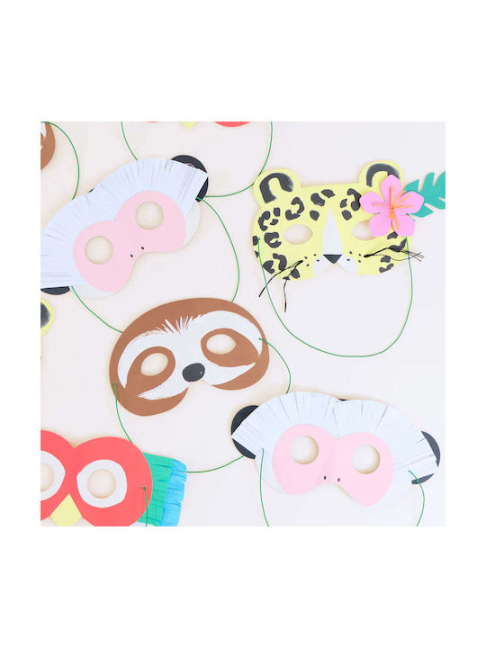 Set 8 Paper Party Masks Jungle Jamboree Meri Meri