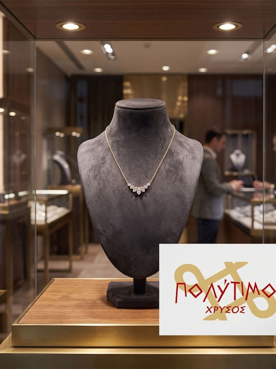 Polytimo Halskette aus 9K Gold mit Zirkon