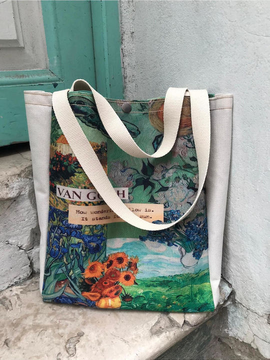 Enpapa Canvas Bag Metal Clasp Washable Fabric White 40x9x37 Cm