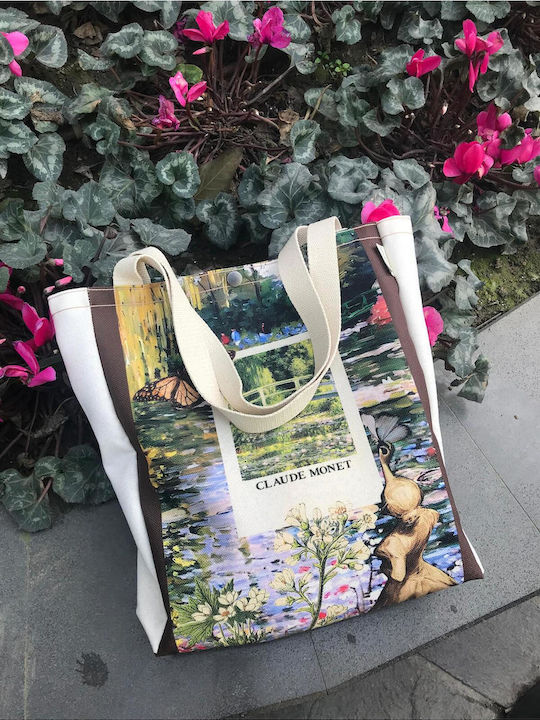 Enpapa Fabric Canvas Shopping Bag Metal Fastenings 40x9x37 Cm