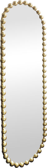 Pakketo Wandspiegel Ganzkörper Oval mit Gold Metallischem Rahmen 160x40cm Pakketo Wandspiegel Ganzkörper Oval mit Gold Metallischem Rahmen 160x40cm