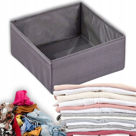 Fabric Storage Box for Underwear / Clothes / Shoes in Grey Colour 28x28x10cm