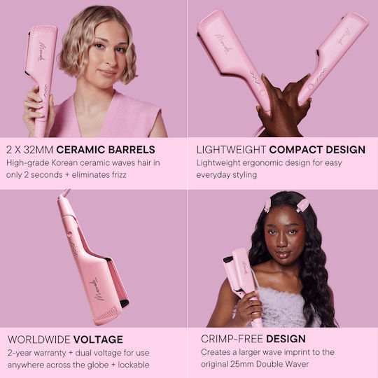 Mermade Hair Double Waver Max Τοστιέρα με Κεραμικές Πλάκες Ionic