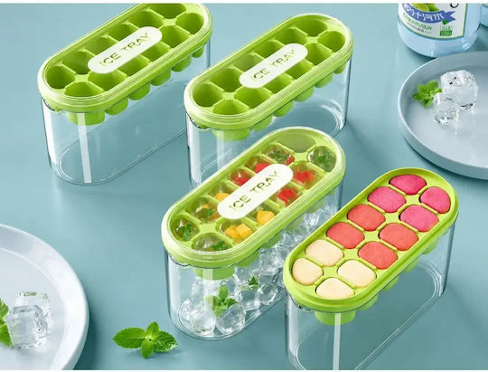 Verk Group Ice Cube Mold Silicone with Lid Green