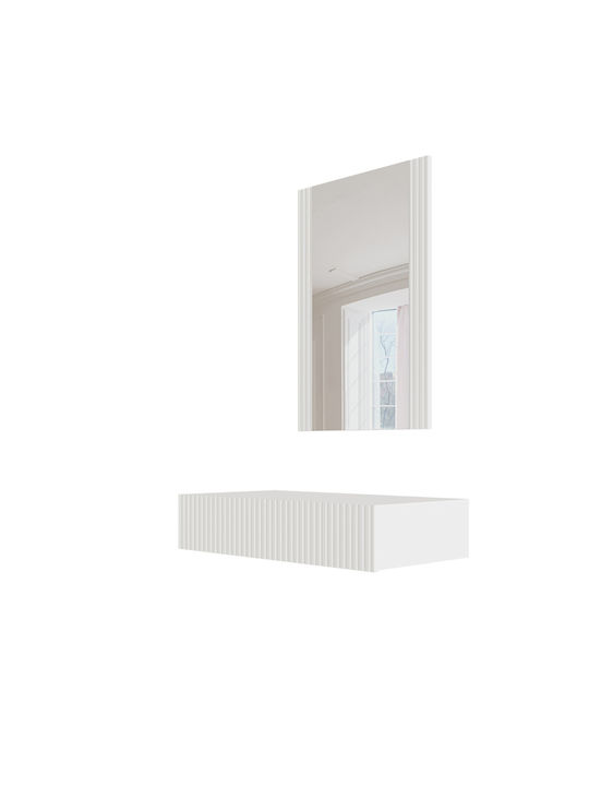 Тоалетна за грим Pafos Дървена White/White с Огледало 80x41.6x17бр