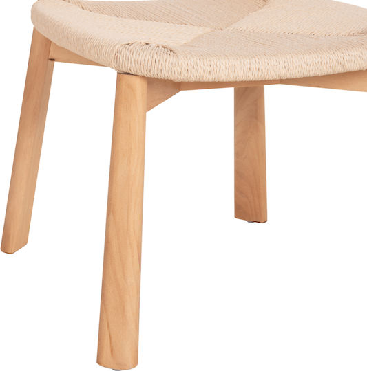 Rubberwood Καρέκλες Τραπεζαρίας Ξύλινες Φυσικο 2τμχ 51x55x74εκ.