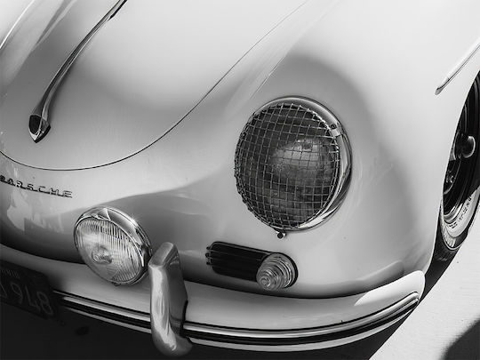 Poster Porsche 356 Față Linii Clasice Cr057 40cm X 50cm Ramă Albă Din Lemn