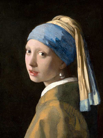 Poster Johannes Vermeer Girl Pearl Earring Art022 40cm X 50cm Λευκή Ξύλινη Κορνίζα-56110pd156652f55310