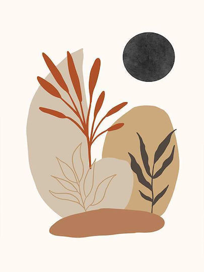 Poster Boho Leaves Pst164 40cm X 50cm Κορνίζα Φυσικό Ξύλου Μπεζ 56114pd156636f55316