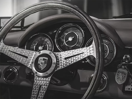 Poster Porsche Classic Cockpit Cr054 40cm X 50cm Premium Cadru Din Lemn Negru