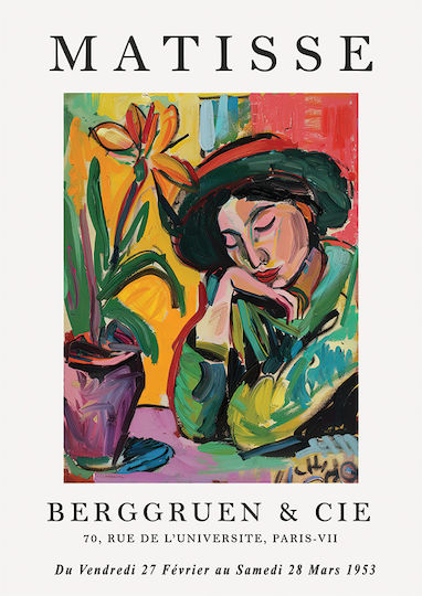 Poster Matisse Woman Red Hat Art303 40cm X 50cm-70550pd155905