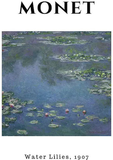Poster Monet Waterlillies Art013 40cm X 50cm White Wooden Frame