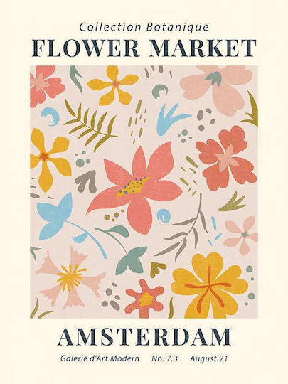 Poster Gallerie D Art Modern Amsterdam Art025 40cm x 50cm Weißes Hölzernes Rahmen