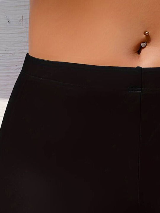 Bikini Inferioare Boxer Talie Înaltă Negru