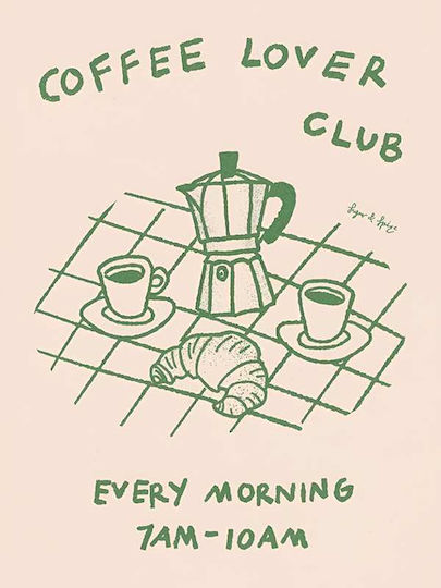 Poster Coffee Lovers Club Pst25328 40cm X 50cm Μαύρη Ξύλινη Κορνίζα-62118pd156357f55321